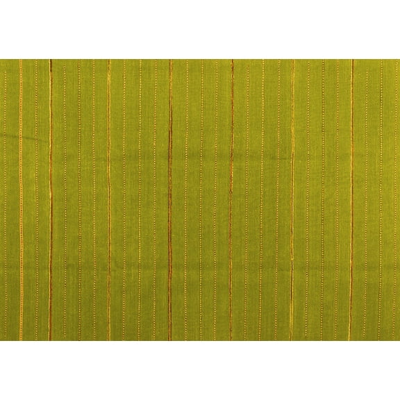 Ahgly Company Machine Washable Indoor Rectangle Abstract Yellow Contemporary Area Rugs, 5' x 7'