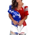 thumbnail image 2 of Hauts d'Été Grande Taille pour Femmes, T-Shirts à Col Rond Imprimés Tendance, Manches Courtes, Blouse Ample, T-Shirt à Col en V pour Femmes en Liquidation, 2 of 5