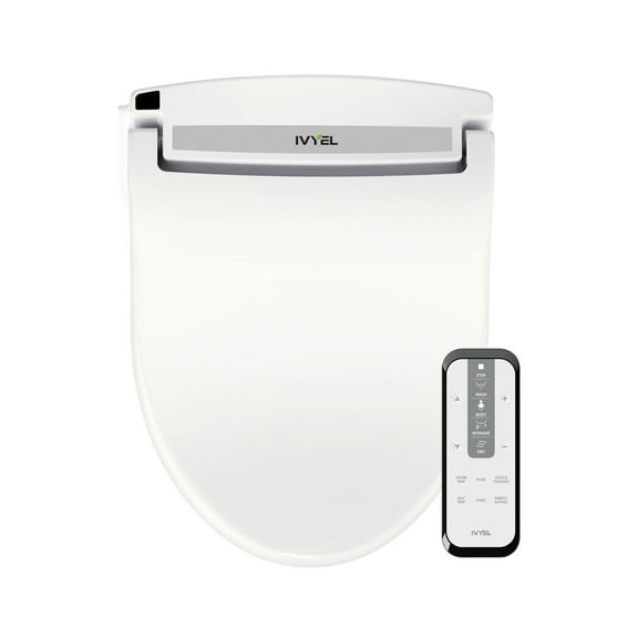 Ivyel GL-3 REM Smart Electric Bidet for Toilet Seat with Remote,For Round Toilets,Stainless Steel Self Cleaning Nozzle,Heated bidet Toilet Seat with Warm Water,Air Dryer,Intensive Wash