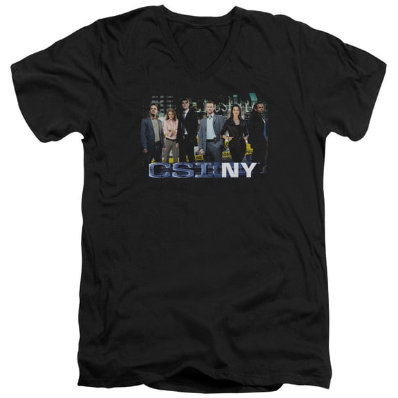 Csi Ny Cast Adult V-Neck T-Shirt Black