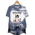 thumbnail image 5 of TTUHYWXI Halloween Tshirts Women Ghost Reading T-Shirt Short Sleeve Spooky Season Pumpkin Graphic V Neck Tops Halloween Shirt Women(Blue,3XL), 5 of 5