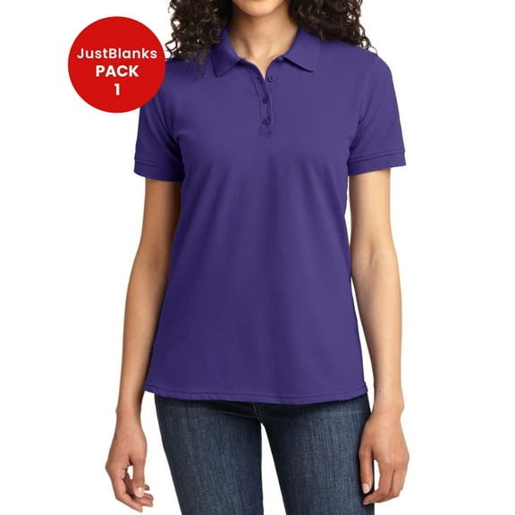 JustBlanks With a stain-release finish, this budget-minded polo is exceptionally durable Ladies Core Blend Pique Polo