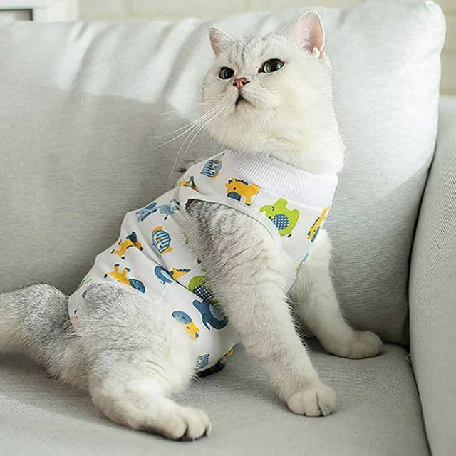 CBFFDC Tenue de Récupération Douce Combinaison de Stérilisation Douce Élastique Lavable pour Petits Chiens Chats Léchage Récupération Empêche Combinaison