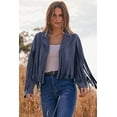 thumbnail image 6 of PRETTYGARDEN Women's Faux Suede Leather Jackets Tassel Motorcycle Cropped Coats Fashion Clothes, 6 of 10
