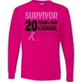thumbnail image 3 of Inktastic Breast Cancer Survivor 20 Years and Running with Pink Ribbon Long Sleeve T-Shirt, 3 of 5