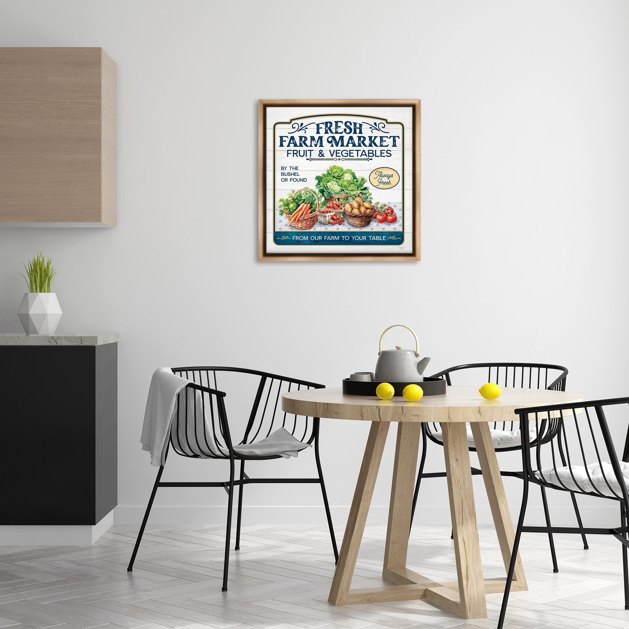 Stupell Industries Fresh Farm Market Food & Beverage Painting Brown Floater Framed Canvas Art Print Wall Art, 25 x 25