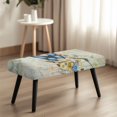 thumbnail image 4 of CHAQLIN Butterfly Vintage Letter Elastic Bottom Bench Seat Cover, Washable Poly Spandex Bench Slipcover for Living Room Dining Room, 4 of 9
