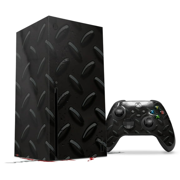 WraptorSkinz Skin Wrap compatible with the 2020 XBOX Series X Console and Controller Diamond Plate Metal 02 Black (XBOX NOT INCLUDED)