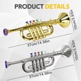 thumbnail image 3 of Gold-Plated Plastic Trumpet Toy for Preschool - Beginner Wind Musical Instrument, Trumpet Toy with Gold Plating 1PC, 3 of 9