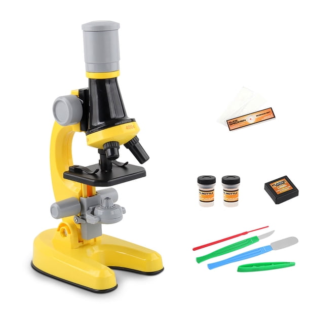 Microscopio para niños, juguetes, muestras, laboratorio científico, 100x 400x 1200x, instrumento de juego de alta resolución, regalo de cumpleaños educativo, amarillo Noticed FN000743-01B