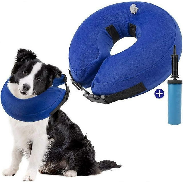 Inflatable Dog Recovery Collars Cones, Soft Adjustable Comfy Quick Release Dog Donut Collar for After Surgery, Prevent Dogs from Touching Stitches Bit