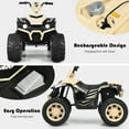 thumbnail image 5 of Topbuy 12V Electric Kids Quad ATV Ride on Car with LED Lights& Yellow, 5 of 8
