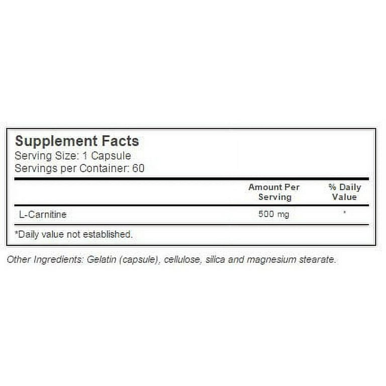 solaray l carnitine Solaray L-Carnitine 500mg, 60 Ct