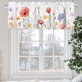 thumbnail image 5 of Pastoral Flowers Valances for Windows, 54 x 18in, Colorful Floral Leaves Plants Watercolor Rod Pocket Kitchen Valance Curtain Light Filtering Window Treatments for Living Room Bedroom, 1 Panel, 5 of 7