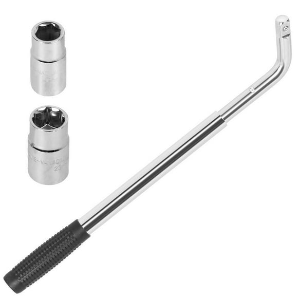 Lug Wrench with Chrome Vanadium Steel Alloy, Extendable Handle for Added Torque, Multi-Use for Various Vehicles