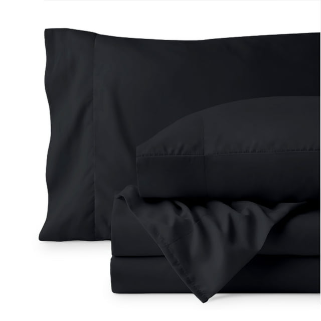Ivy Union Microfiber Sheet Set - Breathable - Deep Pocket, Twin, Black