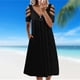 thumbnail image 1 of Vestido De Mujer Vestido sexy con cuello en V y cremallera Vestido informal de manga corta de color sólido (Negro XXXL) Cgtredaw Para estrenar, 1 of 1