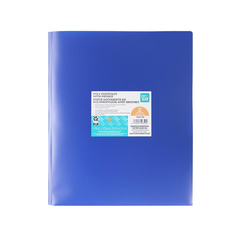 Pen+Gear Poly Portfolio with Prongs, 11 2/5 x 9 9/20 inch