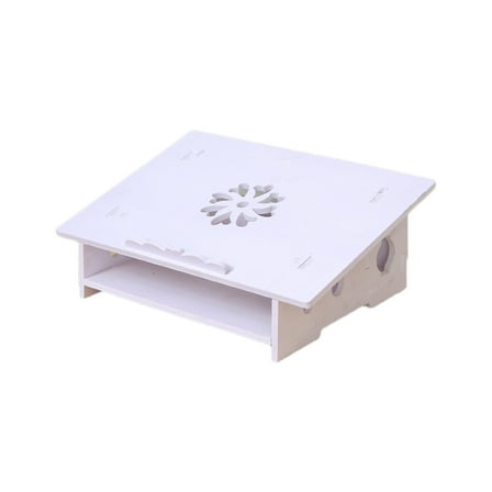 Hiroekza Wood Laptop Stand Desktop Shelf for Monitor Storage Organizer White
