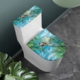 thumbnail image 3 of HELLHERO Sea ​​Turtle Polyester Toilet Lid Cover and Toilet Tank Lid Cover Toilet Lid Seat Cover Set Elastic Edge Adjustable Stretch Washable Soft for 17x21 Inches, 3 of 8