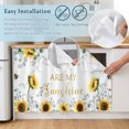 thumbnail image 5 of Sunflower Cabinet Curtain 32"Wx55"L, Dustproof Pantry Door Curtain with Self Adhesive Tape, Summer Botanical Green Eucalyptus Leaves Tall Storage Cover Privacy Drape for Bathroom Kitchen Laundry Room, 5 of 9