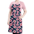 thumbnail image 5 of Pioneer Flower Floral Print Pattern Apron for Women and Men, Cotton Linen Waterproof with Pockets, Adjustable, 33x27 Inch for Kitchen, Gardening, BBQ, Salon, 5 of 6