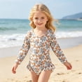 thumbnail image 2 of Kids Swimsuits One Piece, 2T Bathing Suit Toddler Girls Toddlers Rash Guard Sets Quick Dry Girls' Swimwear Tropical Tankini Bathing Suits for Girl, 2 of 9