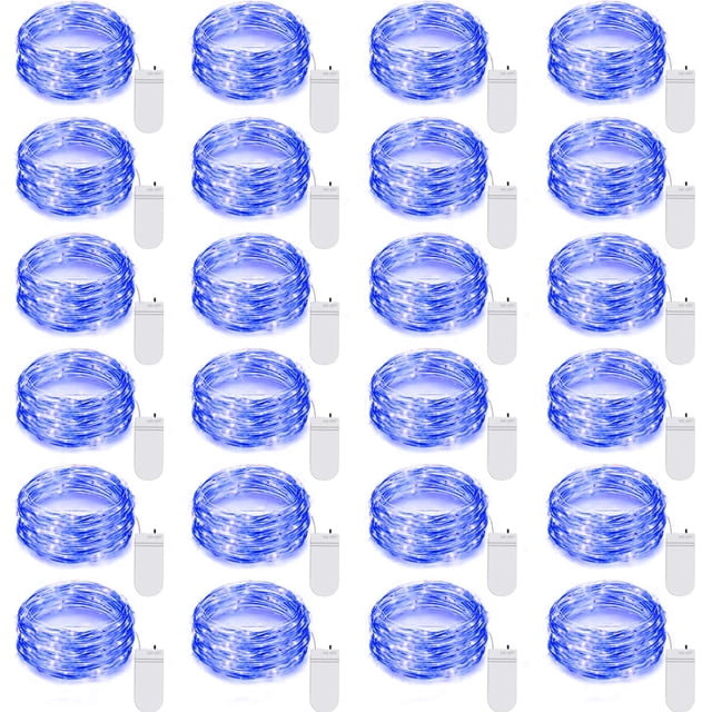 Guirnalda de luces LED Ineximun de 7 pies, 20 LED azules, impermeables