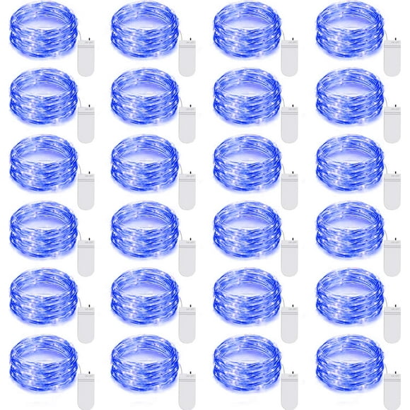 Guirnalda de luces LED Ineximun de 7 pies, 20 LED azules, impermeables