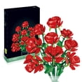 thumbnail image 1 of Juego de bloques de construcción de ramo de flores, exquisito y hermoso ramo de flores en bloque para regalo de San Valentín, nueve rosas, 1 of 12