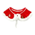 thumbnail image 4 of Christmas Cat Bandana Collars Cute Christmas Collars Cloak Handmade Knit Pet Scarf Crochet Bib for Kitty Kitten Pet Supplies Red M, 4 of 8