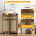 thumbnail image 4 of Bingirl Farmhouse Rattan Shoe Cabinet with Storage, 4 of 6
