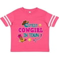 thumbnail image 3 of Inktastic Cutest Cowgirl in Town with Cowgirl Hat and Boots Girls Toddler T-Shirt, 3 of 5