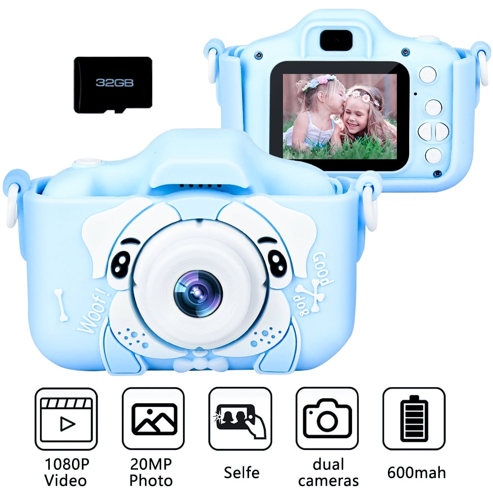 AILEHO Kids Camera for Girls Digital Video Camera for Kids Birthday Children Toys 3 4 5 6 7 8 9 Years Old Toddler Camera 8M 1080P with 8GB Card Game Camera Rechargeable IPS 2.4 Pink 