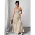 thumbnail image 6 of Off Shoulder Pleated Maxi Dress for Women – Strapless Tube Top Summer Dress with Tiered Skirt, 6 of 10