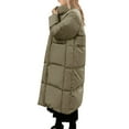 thumbnail image 4 of Niaviben Long Puffer Coat Women's Thickened Down Jacket Womens Puffy Jackets Women Shirts Casual Ladies Winter Coats Casual Jackets for Women Womens Shirts Dressy Casual Khaki L, 4 of 9