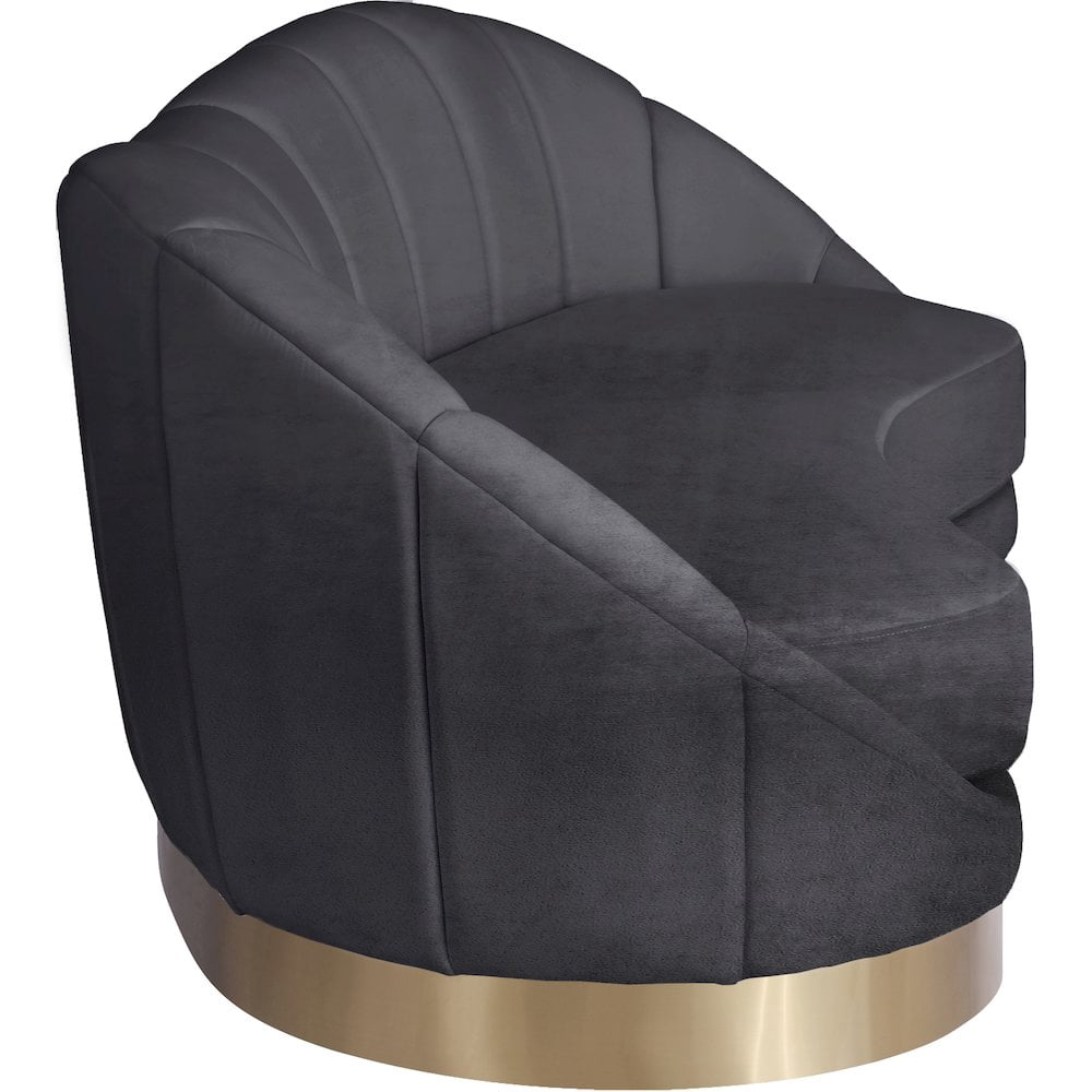 Meridian Furniture Shelly Gray Velvet Sofa
