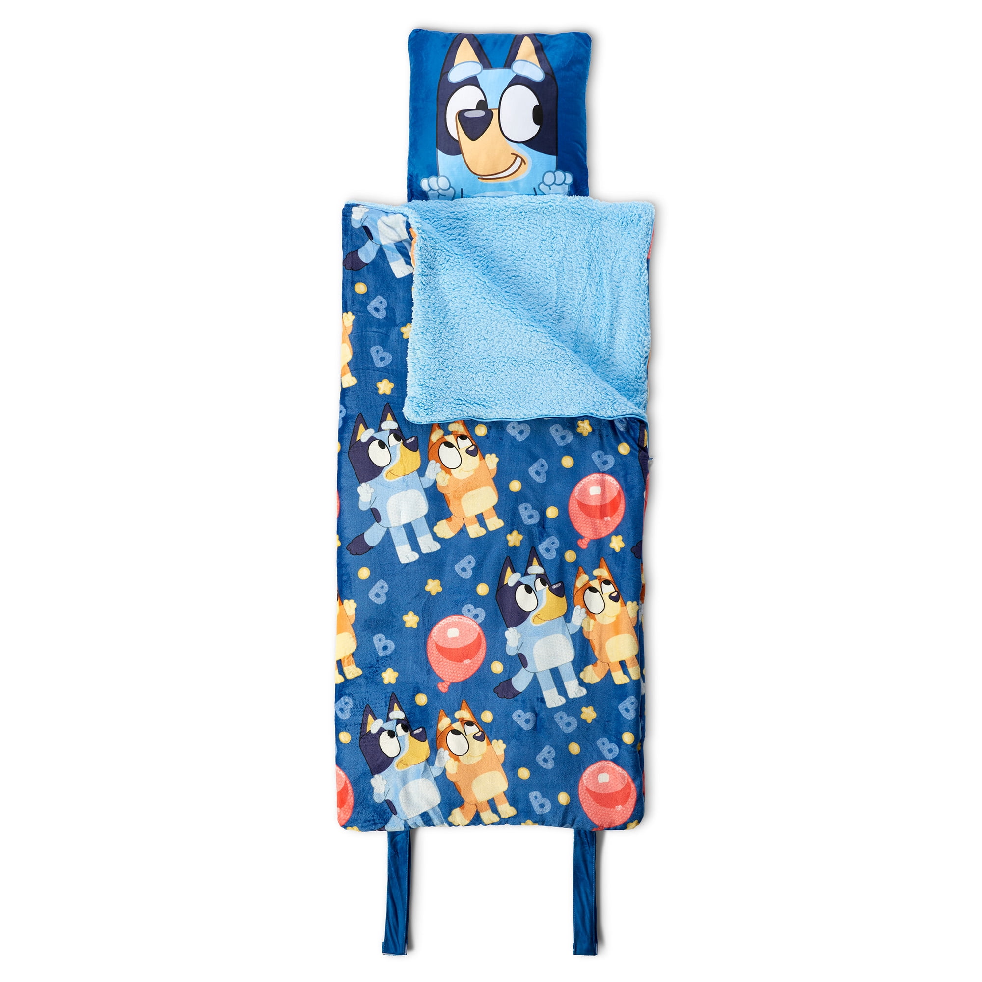 Bluey B is for Balloon Slumber Bag with Sherpa, 27×56 inches
