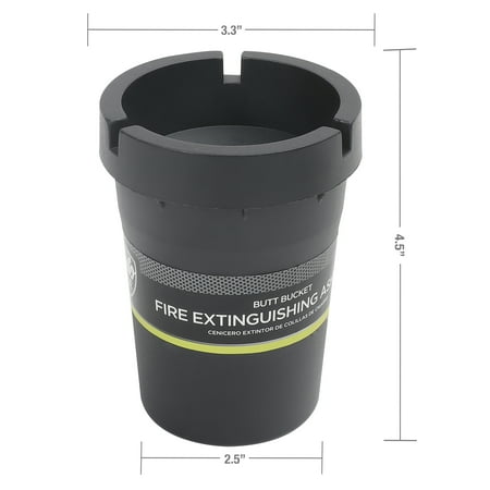 Auto-Drive, Portable Black PPS Plastic Flame Retardant Material, Butt Bucket Ashtray
