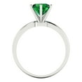 thumbnail image 4 of 1.5 ctw Solitaire Anniversary Ring for Women | Round Cut Simulated Emerald | Hyperallergenic Solid 18K White Gold, 4 of 5