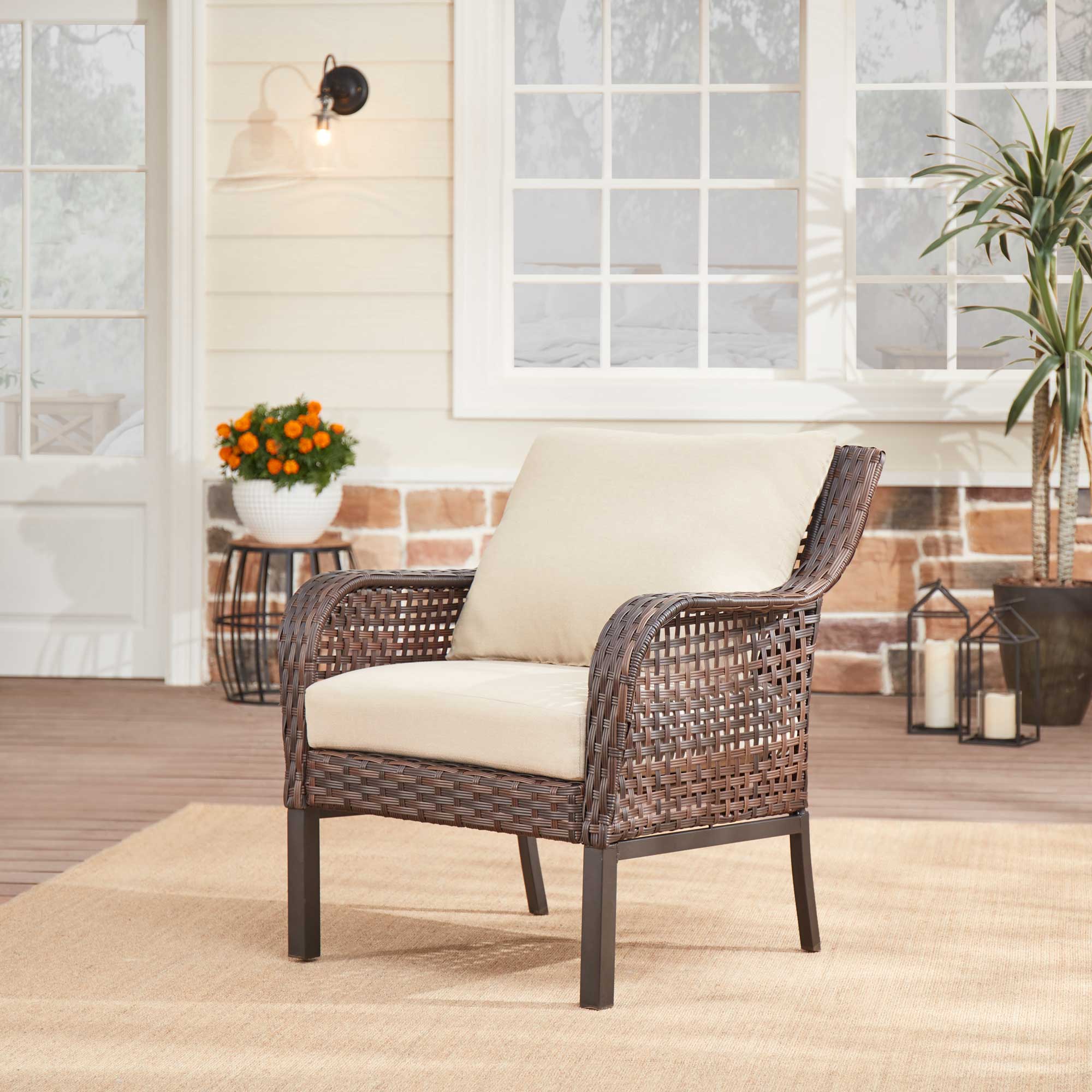 mainstays woven wicker outdoor recliner