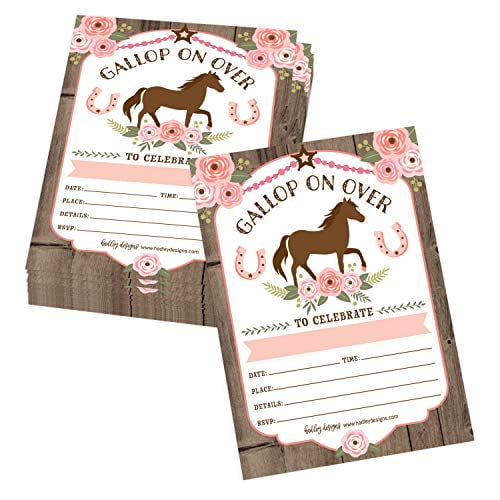 25 Floral Pony Birthday Party Invitation, Horse Farm Barn Little Girl Invite, Cowgirl Western Rodeo Kids Themed Bday Supply Idea, Spirit Animal Rustic Wood Printed or Fill in The Blank Card - 25 Floral Pony Birthday Party Invitation, Horse Farm Barn Little Girl Invite, Cowgirl Western Rodeo Kids Themed Bday Supply Idea, Spirit Animal Rustic Wood Printed or Fill in The Blank Card -