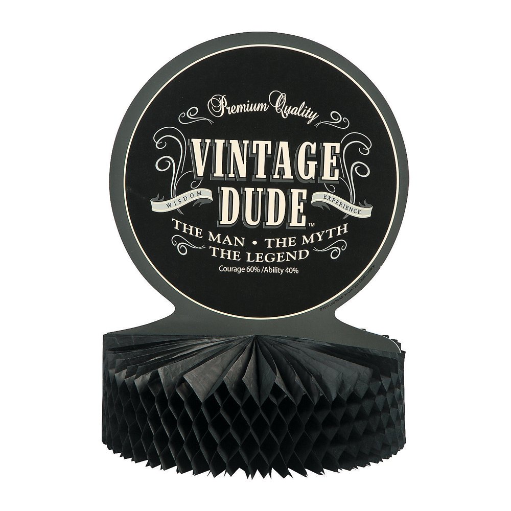 Vintage Dude Centerpiece Party Supplies 1 Piece