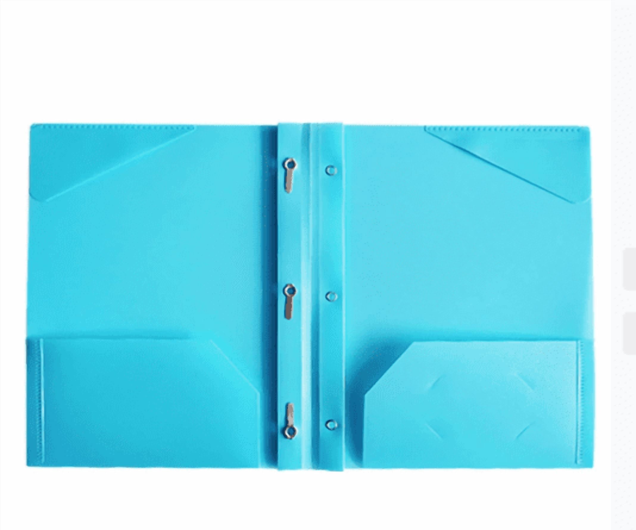 5-Pack Folders with Pockets & Tabs - Pastel Colored 2-Pocket Folders, 3-Hole Punched for Binders, Waterproof School & Office Supplies with Subject/Blank Labels