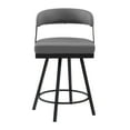 thumbnail image 2 of Lexicon Oxton Metal & Faux leather set of 2 Swivel Counter Height Chair in Gray, 2 of 5