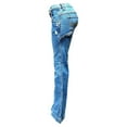 thumbnail image 2 of WAX Jeans Women's classic 70s Slim Bootcut Stretch Blue/Black Denim Jeans Pants, 2 of 2