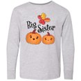 thumbnail image 3 of Inktastic Big Sister Pumpkins with Fall Leaves Long Sleeve Youth T-Shirt, 3 of 5