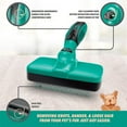 thumbnail image 3 of Ruff 'N Ruffus Self-Cleaning Pet Slicker Brush For Cats & Dogs With All Hair Types + FREE Pet Nail Trimmers, Aqua, 3 of 9