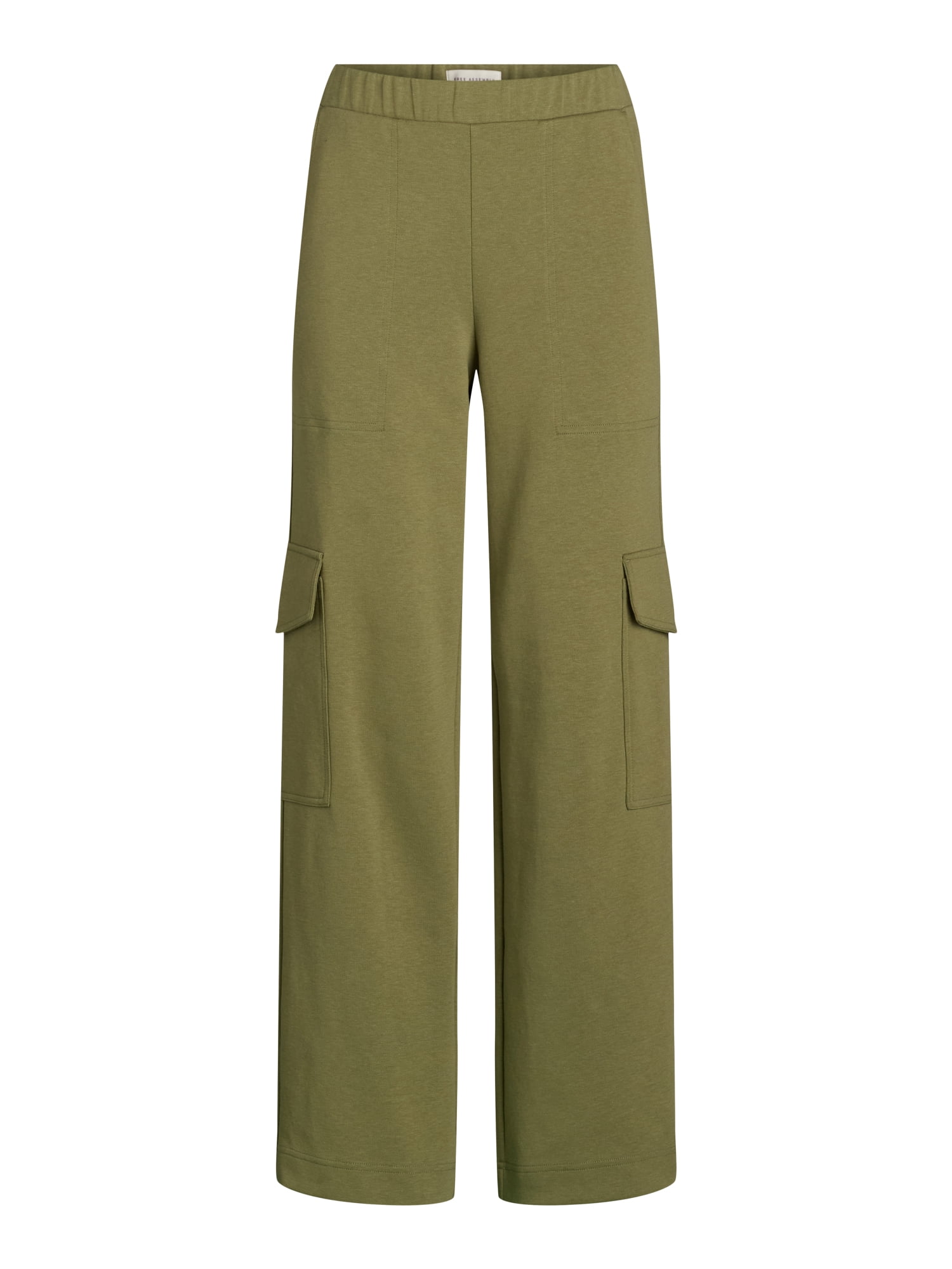 Free Assembly Women's and Women's Plus Wide Leg Knit Cargo Pants, 30” Inseam, Sizes XS-4X