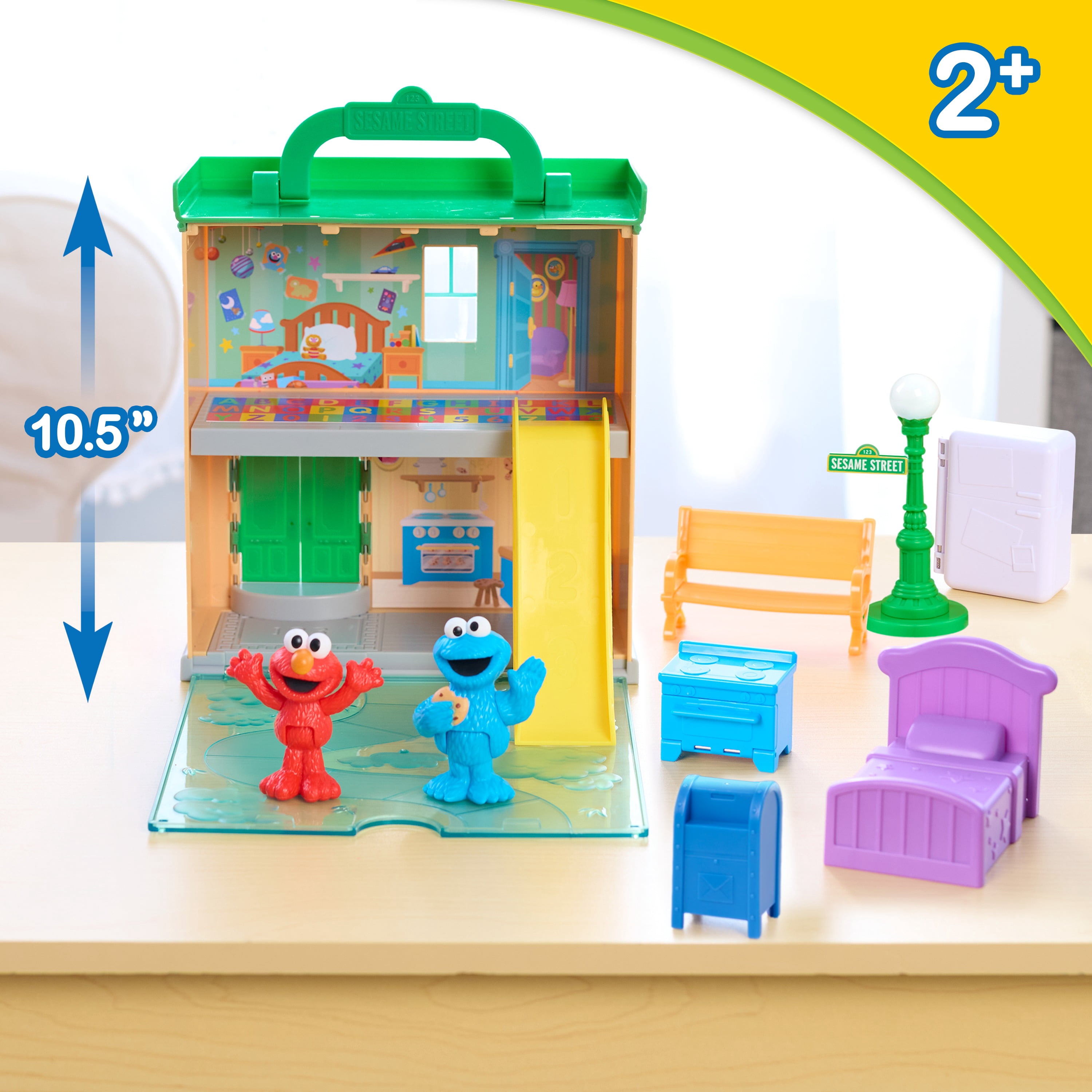 Sesame Street 123 Sesame Street Playset, 7 Accessories, Stow-and-Go Travel Toy, Walmart Exclusive, Ages 2+